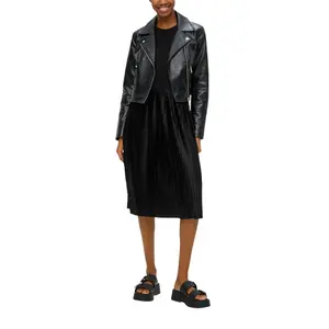 High-Waisted Pleated Jersey Skirt Women's QS image-6