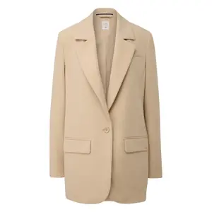 Oversized Blazer with Flap Pockets for Women QS image-0