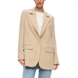Oversized Blazer with Flap Pockets for Women QS image-2