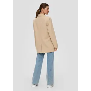 Oversized Blazer with Flap Pockets for Women QS image-4
