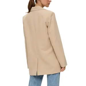 Oversized Blazer with Flap Pockets for Women QS image-5