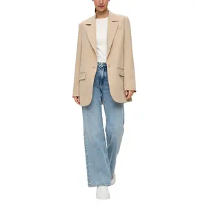 Oversized Blazer with Flap Pockets for Women QS image-6