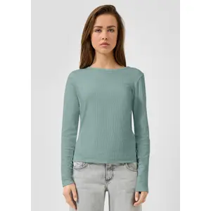 Women's Pullover with Discreet Piping QS image-3