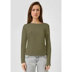 Women's Pullover with Discreet Piping QS image-3