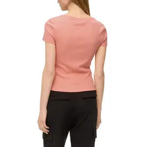 Women's Ribbed Crop T-Shirt QS image-5