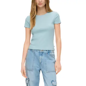 Women's Ribbed Crop T-Shirt QS image-2
