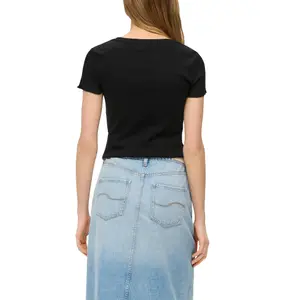 Women's Ribbed Crop T-Shirt QS image-5