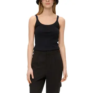 Women’s Round Neck Tank Top with Thin Straps QS image-2