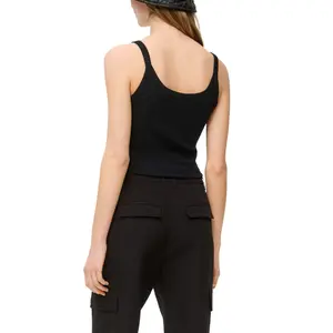 Women’s Round Neck Tank Top with Thin Straps QS image-5