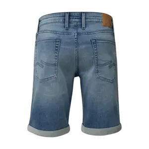 Shorts in Denim with Fixed Turn-ups QS image-1