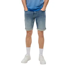 Shorts in Denim with Fixed Turn-ups QS image-2