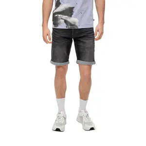 Shorts in Denim with Fixed Turn-ups QS image-2