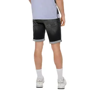Shorts in Denim with Fixed Turn-ups QS image-5