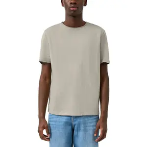 T-shirt με στρογγυλή λαιμόκοψη και ραμμένο περιθώριο QS image-2