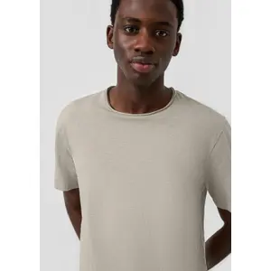 T-shirt με στρογγυλή λαιμόκοψη και ραμμένο περιθώριο QS image-3