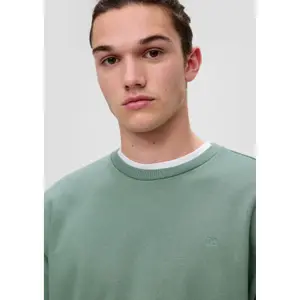 Round Neck Sweatshirt with Embroidered Logo QS image-3