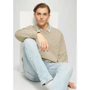 Round Neck Sweatshirt with Embroidered Logo QS image-3