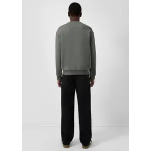 Round Neck Sweatshirt with Embroidered Logo QS image-4