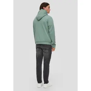 Oversized Hooded Sweatshirt with Embroidered Logo QS image-4