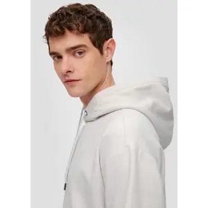 Hooded Sweatshirt with Embroidered Logo and Kangaroo Pocket QS image-3