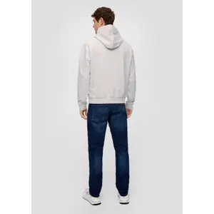 Hooded Sweatshirt with Embroidered Logo and Kangaroo Pocket QS image-4