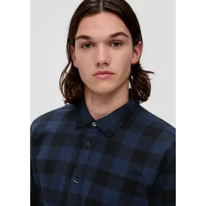 Buttoned Kent Collar Long Sleeve Shirt QS image-3