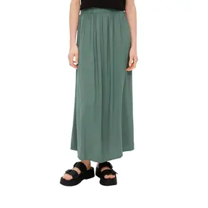 Women’s High-Waisted Elasticated Midi Skirt in Viscose QS image-2