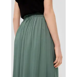 Women’s High-Waisted Elasticated Midi Skirt in Viscose QS image-3