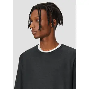 Washed Knit Pullover with Rolled Hem QS image-3