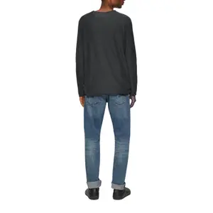 Washed Knit Pullover with Rolled Hem QS image-5
