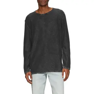 Washed Knit Pullover with Rolled Hem QS image-2