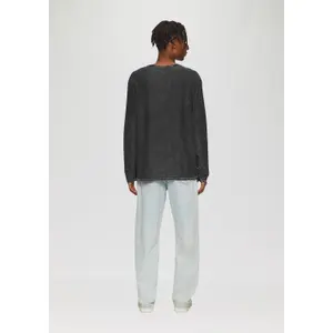 Washed Knit Pullover with Rolled Hem QS image-4