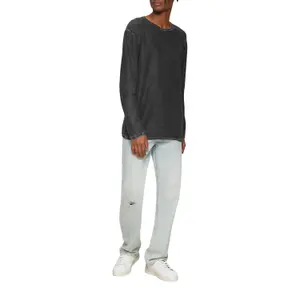 Washed Knit Pullover with Rolled Hem QS image-6