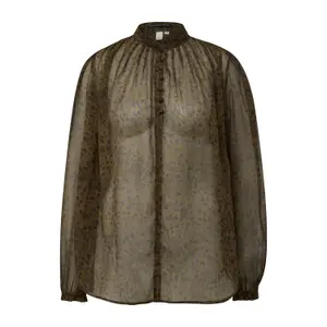 Semi-Sheer Chiffon Blouse for Women QS image-0