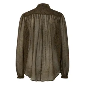 Semi-Sheer Chiffon Blouse for Women QS image-1