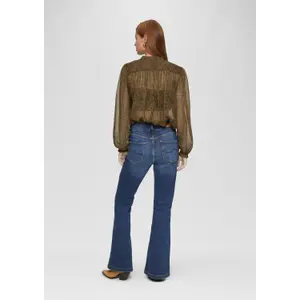 Semi-Sheer Chiffon Blouse for Women QS image-4