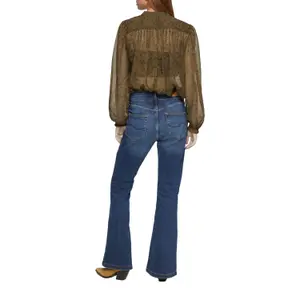 Semi-Sheer Chiffon Blouse for Women QS image-5