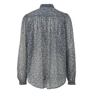Semi-Sheer Chiffon Blouse for Women QS image-1
