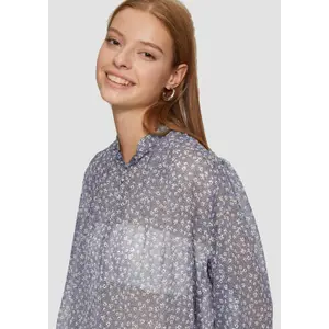 Semi-Sheer Chiffon Blouse for Women QS image-3