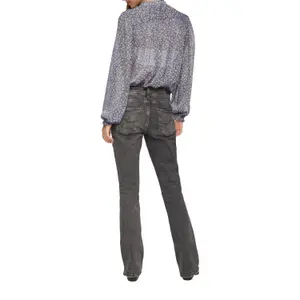 Semi-Sheer Chiffon Blouse for Women QS image-5