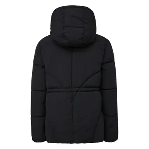 Women's Hooded Puffer Jacket with Elasticated Waist QS image-1