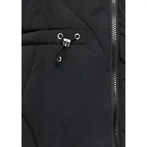 Women's Hooded Puffer Jacket with Elasticated Waist QS image-3