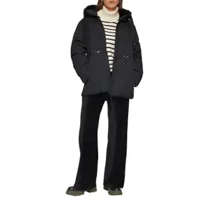Women's Hooded Puffer Jacket with Elasticated Waist QS image-6