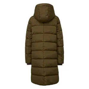Women's long hooded down jacket QS image-1
