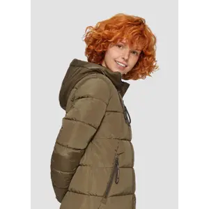 Women's long hooded down jacket QS image-3