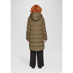 Women's long hooded down jacket QS image-4