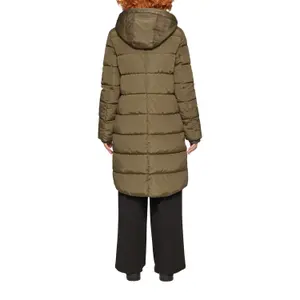 Women's long hooded down jacket QS image-5