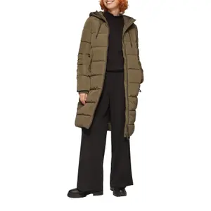 Women's long hooded down jacket QS image-6