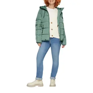 Women's Hooded Jacket with Zip Pockets and Ribbed Cuffs QS image-6