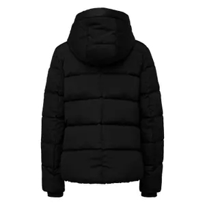 Women's Hooded Jacket with Zip Pockets and Ribbed Cuffs QS image-1